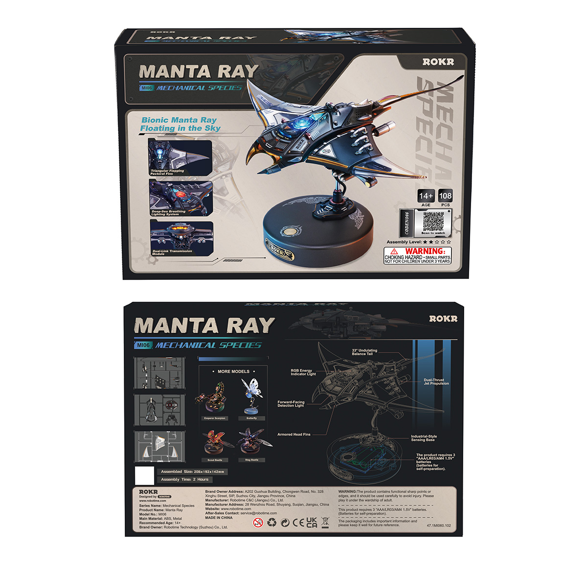 ROKR Manta Ray Mechanical 3D Puzzle Kit MI06