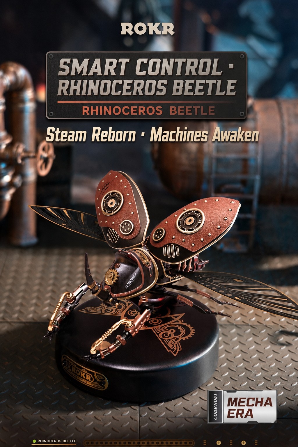 rhino様 ROKR Rhinoceros Beetle Model DIY 3D Puzzle MI01