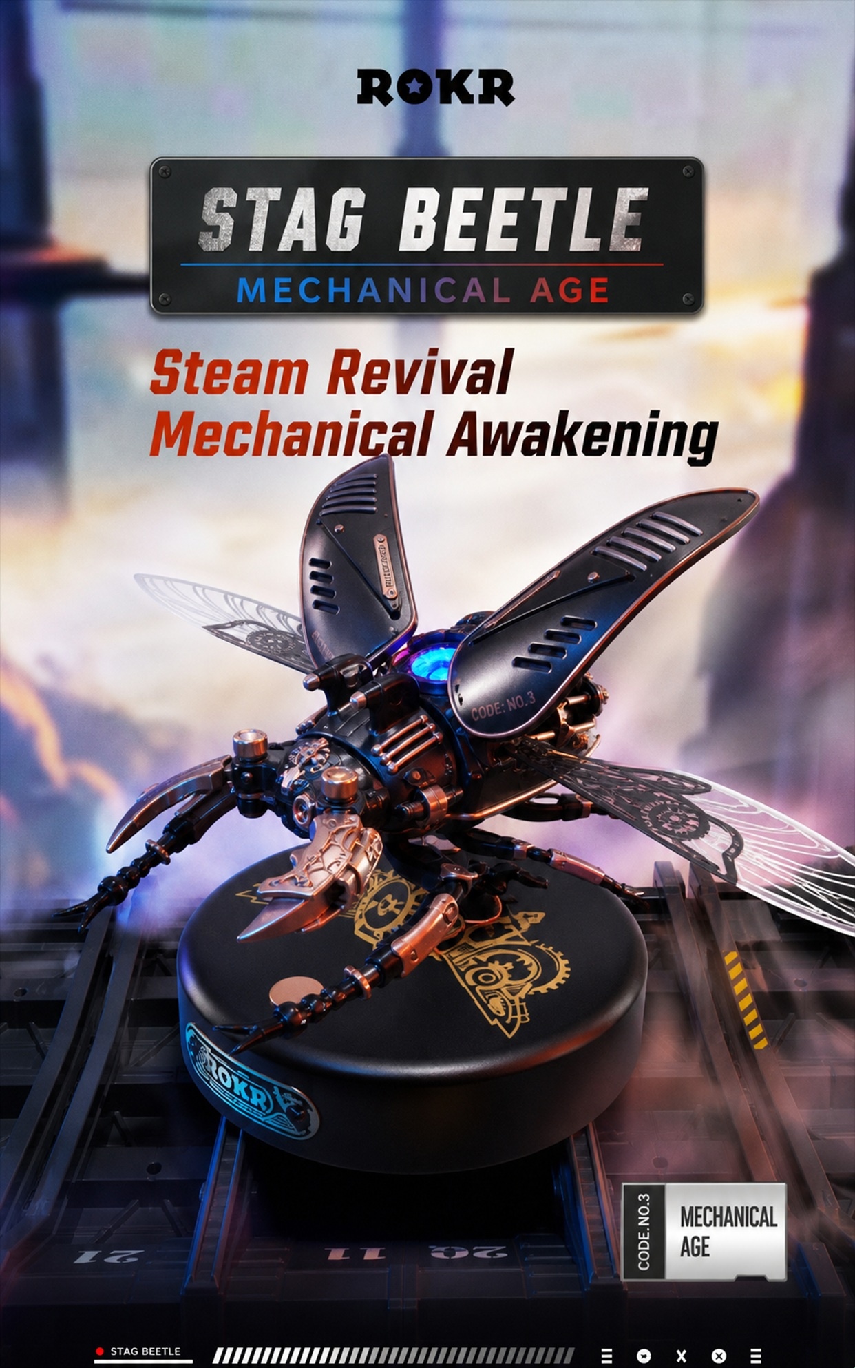ROKR Storm Beetle Model DIY 3D Puzzle MI03 | Mechanical Age Collection