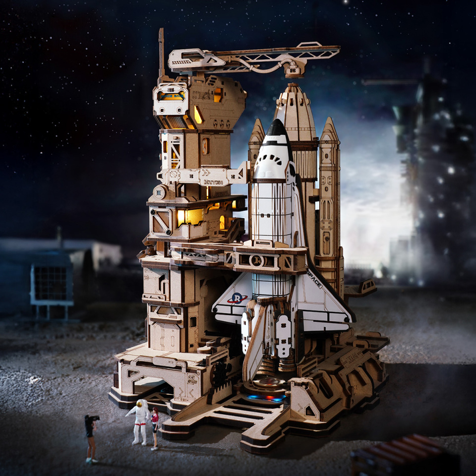 ROKR Space Shuttle LKA02 Holz 3D Puzzle Startturmmodell