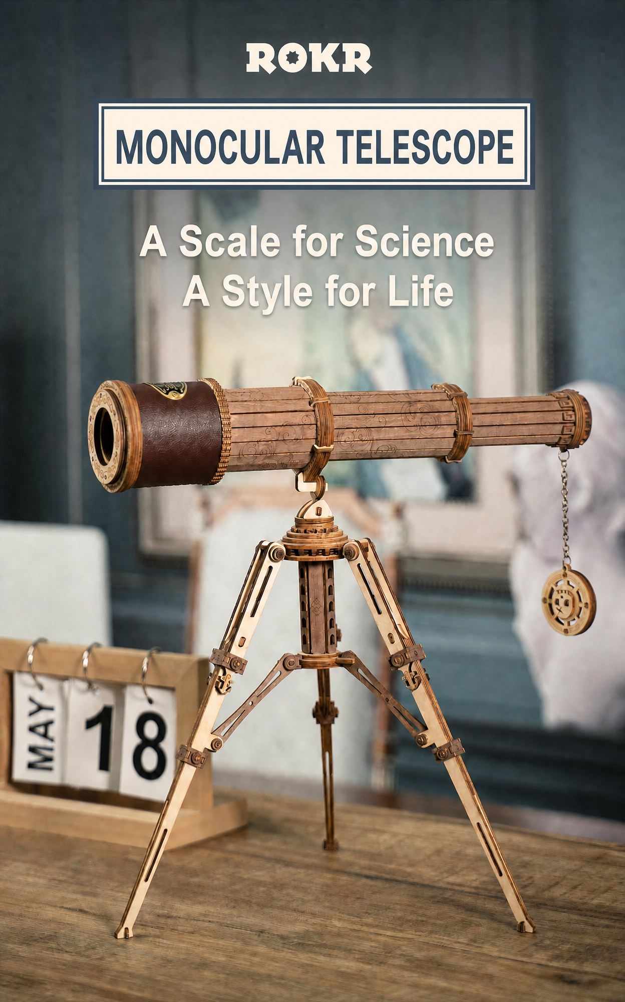 ROKR Monocular Telescope ST004 3D Wooden Puzzle | DIY Educational Toy