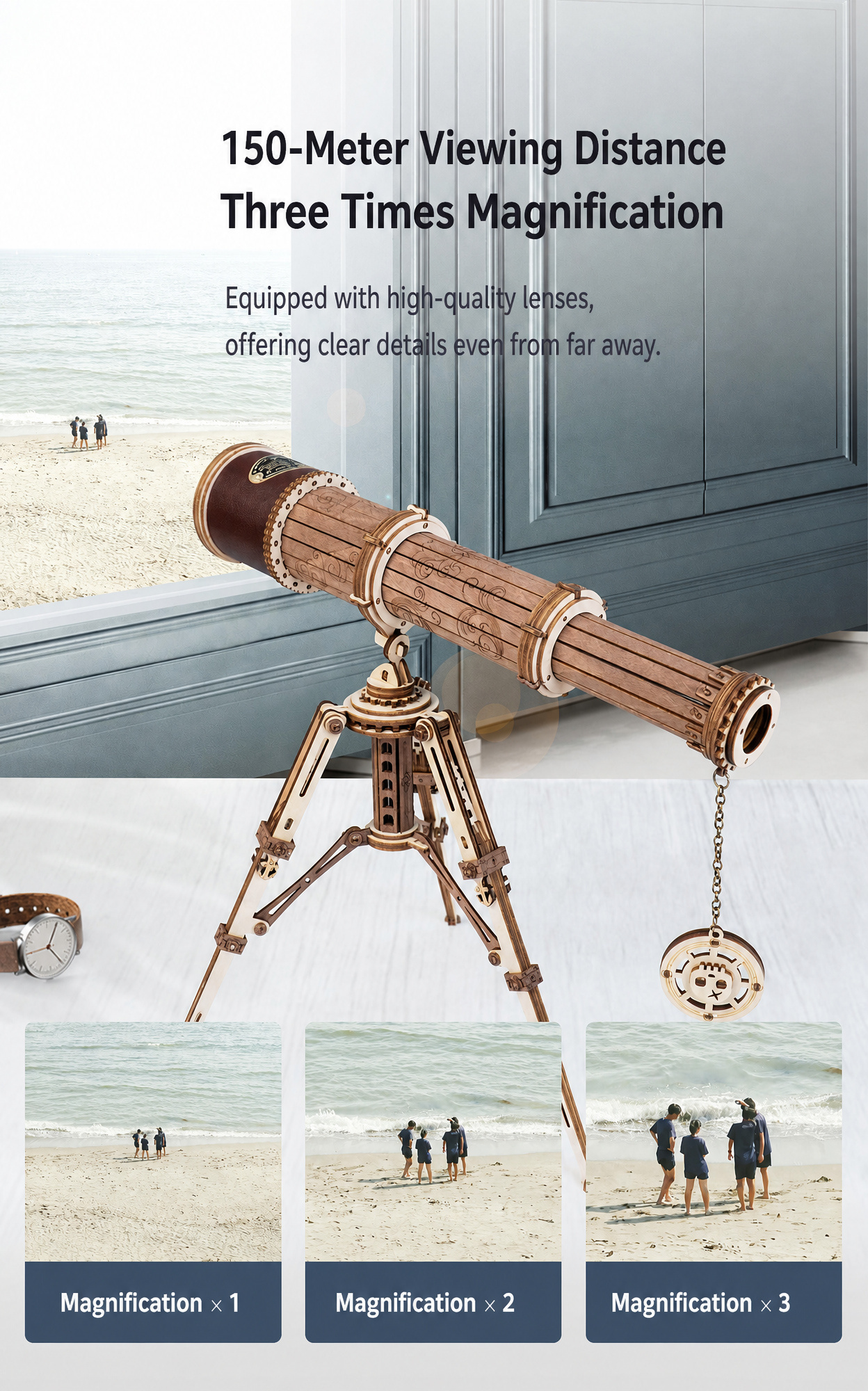 ROKR Monocular Telescope ST004 3D Wooden Puzzle | DIY Educational Toy