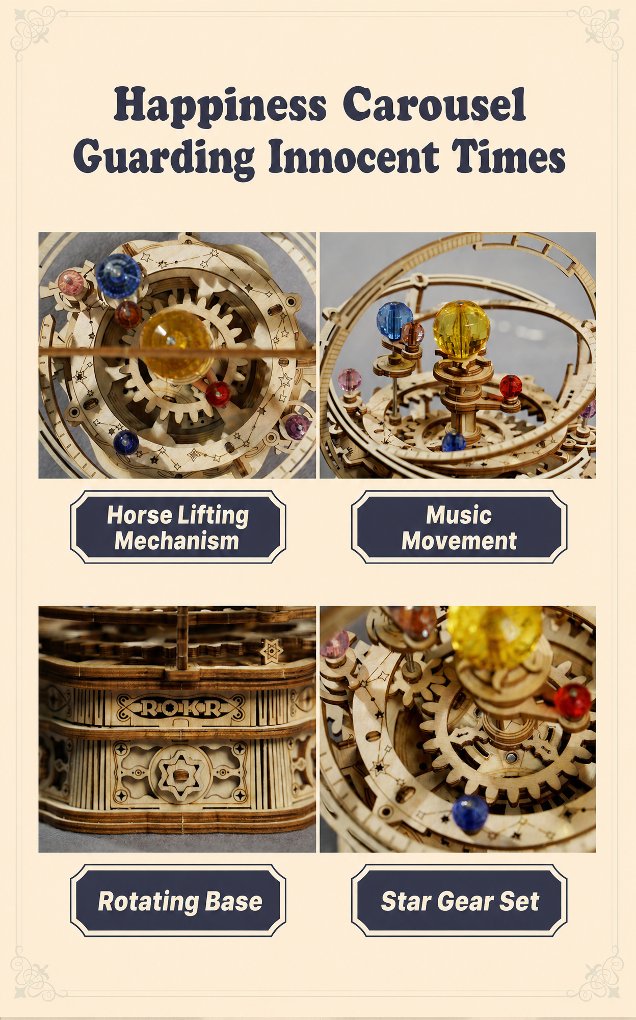 Rokr Starry Night Mechanical Music Box 3D Wooden Puzzle - AMK51 – ROKR