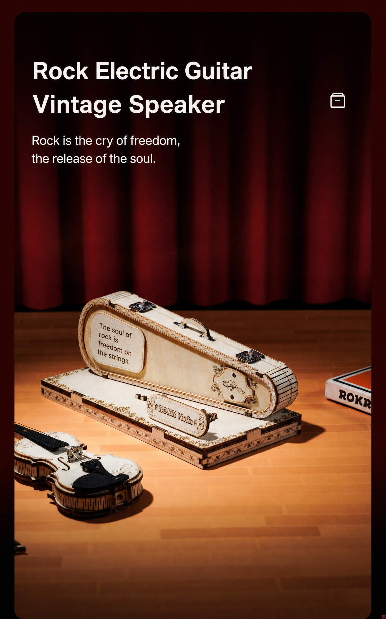 ROKR Electric Guitar Model 3D Wooden Puzzle | DIY Kit