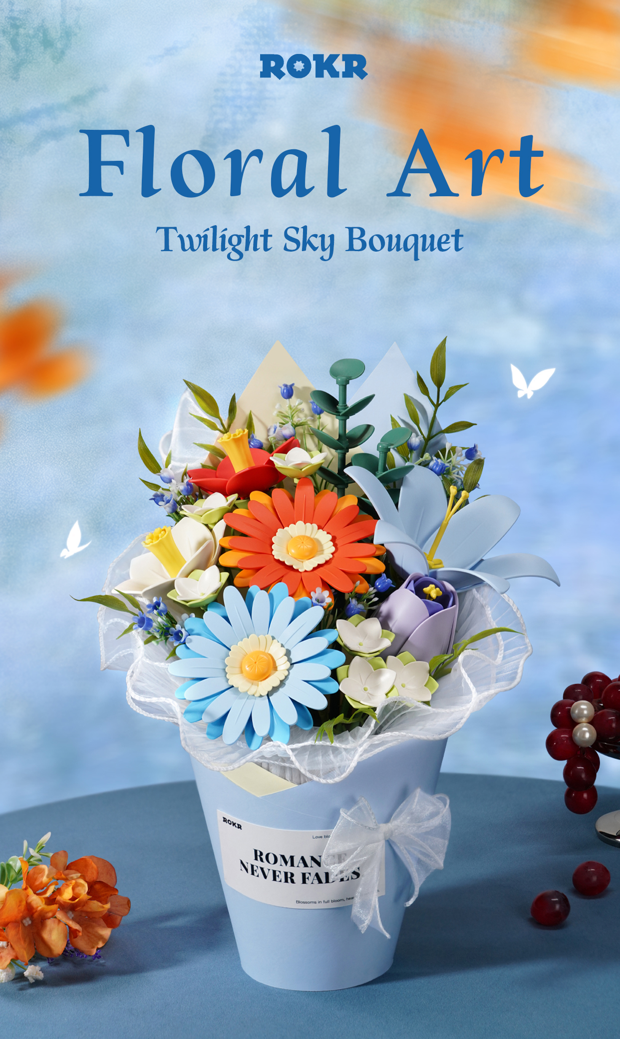 ROKR Twilight Sky Bouquet AF03J - DIY Flower 3D Model Kit
