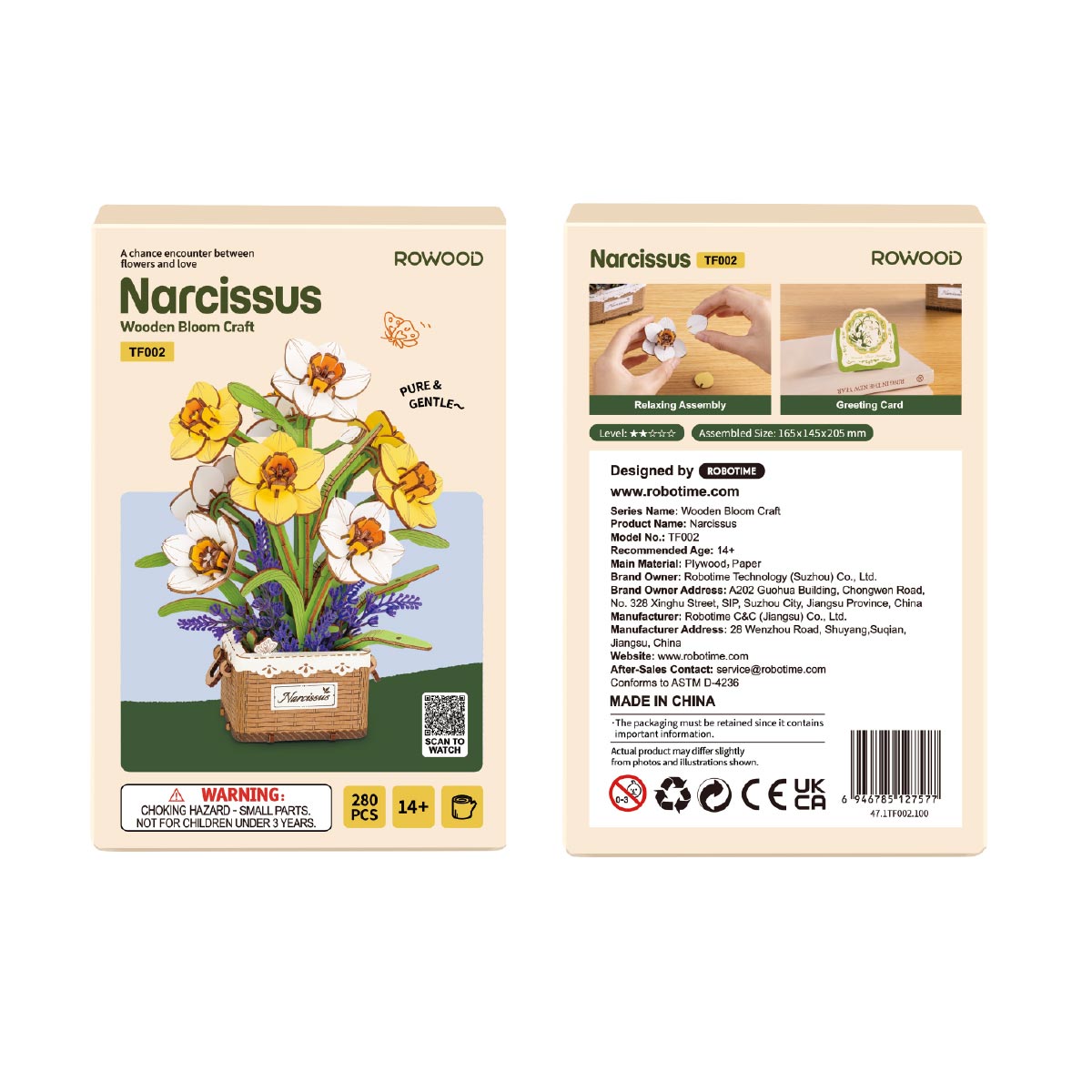 Rowood Narcissus TF002 - DIY Wooden Flower Bouquet Kit – ROKR