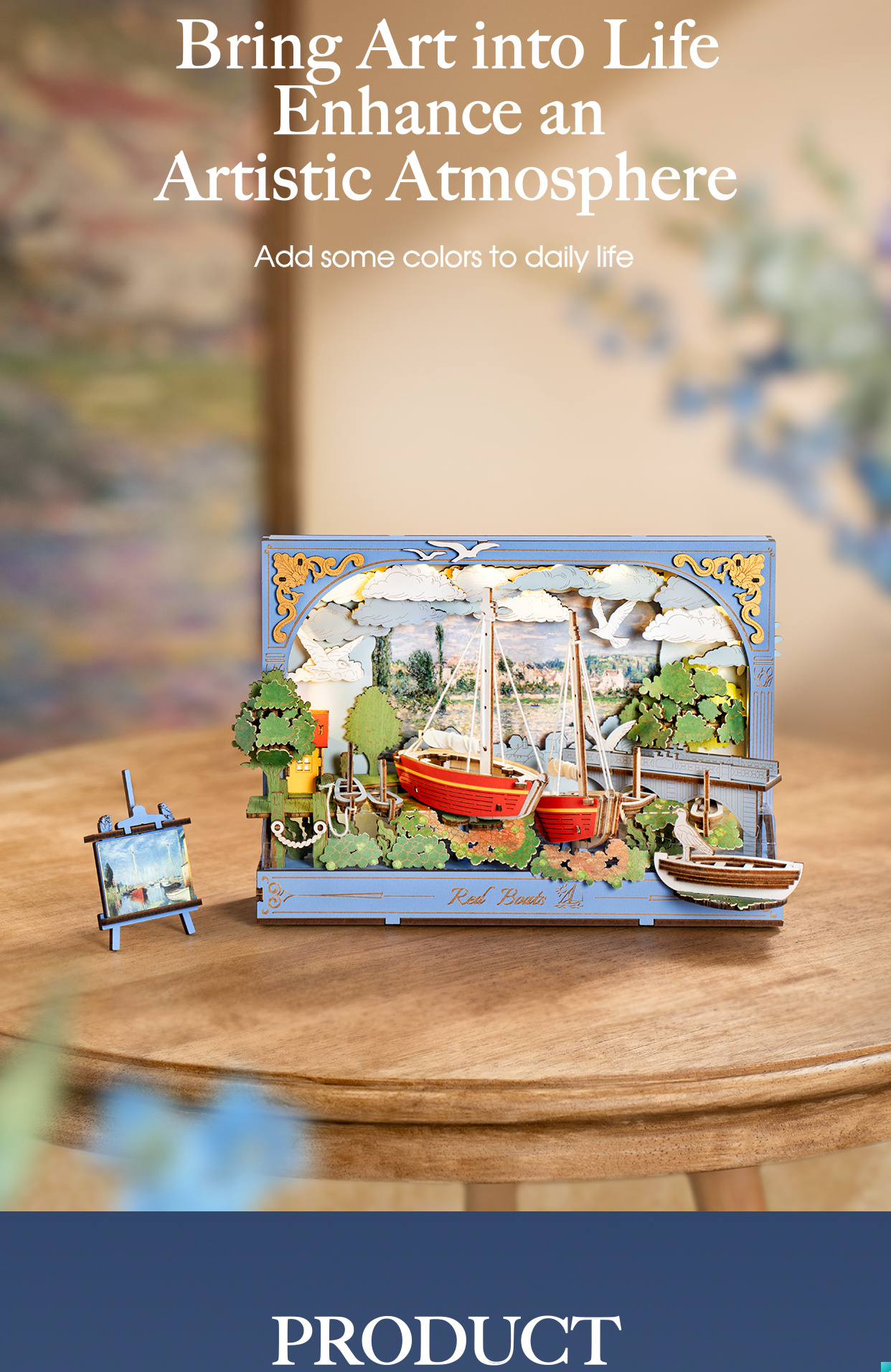 Rowood Red Boats TH004 - Wooden 3D Art Puzzle