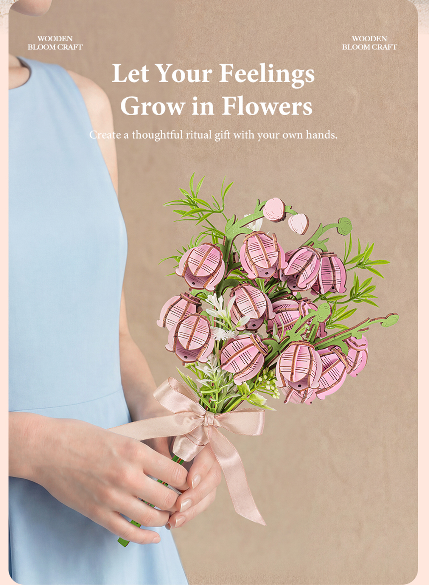 Rowood Pink Lily of the Valley DIY Flower Bouquet TF003 – ROKR