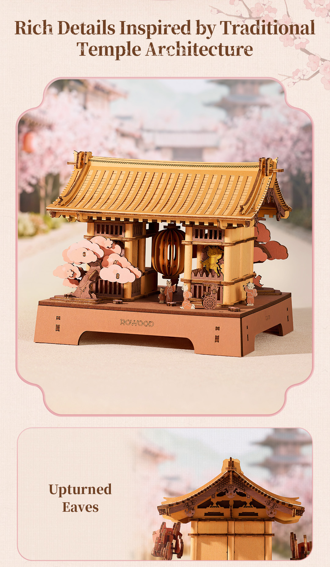 Sakura Retreat TGA08 finished model and product detail panel for SKU TGA08