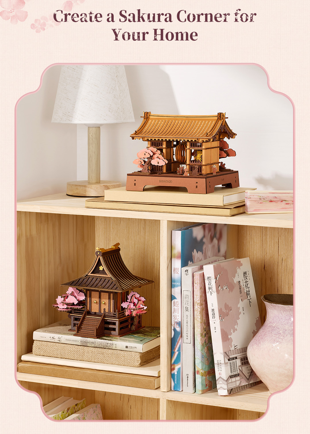 Sakura Retreat TGA08 finished model and product detail panel for SKU TGA08