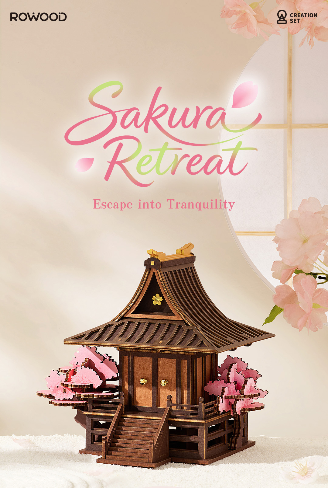 Sakura Retreat TGA09 finished model and product detail panel for SKU TGA09
