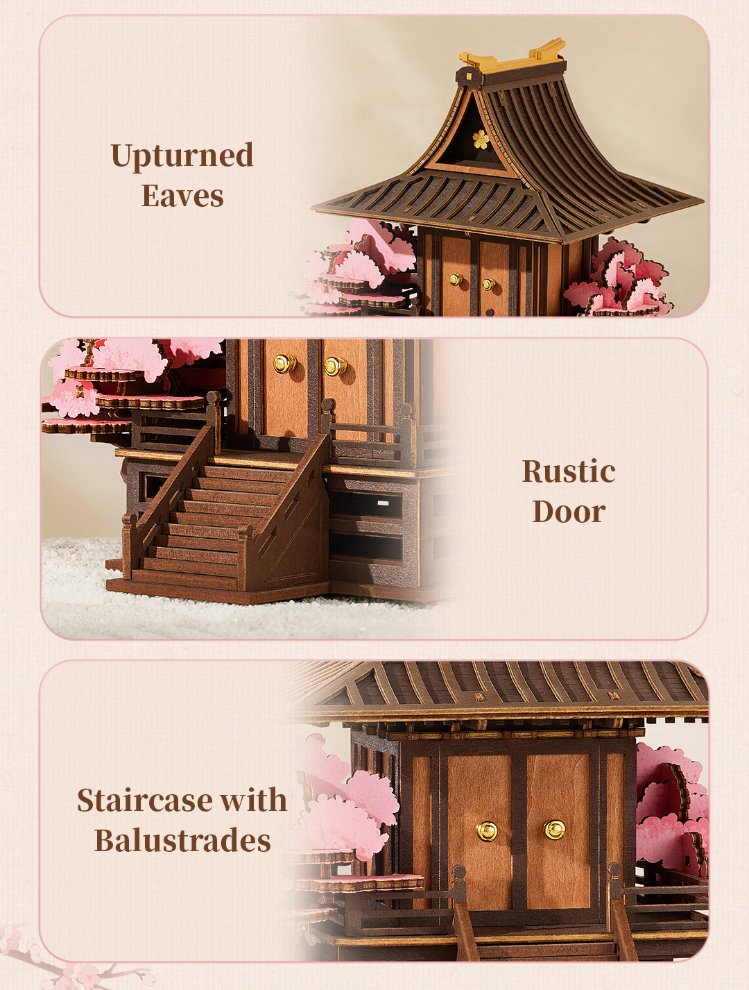 Sakura Retreat TGA09 finished model and product detail panel for SKU TGA09