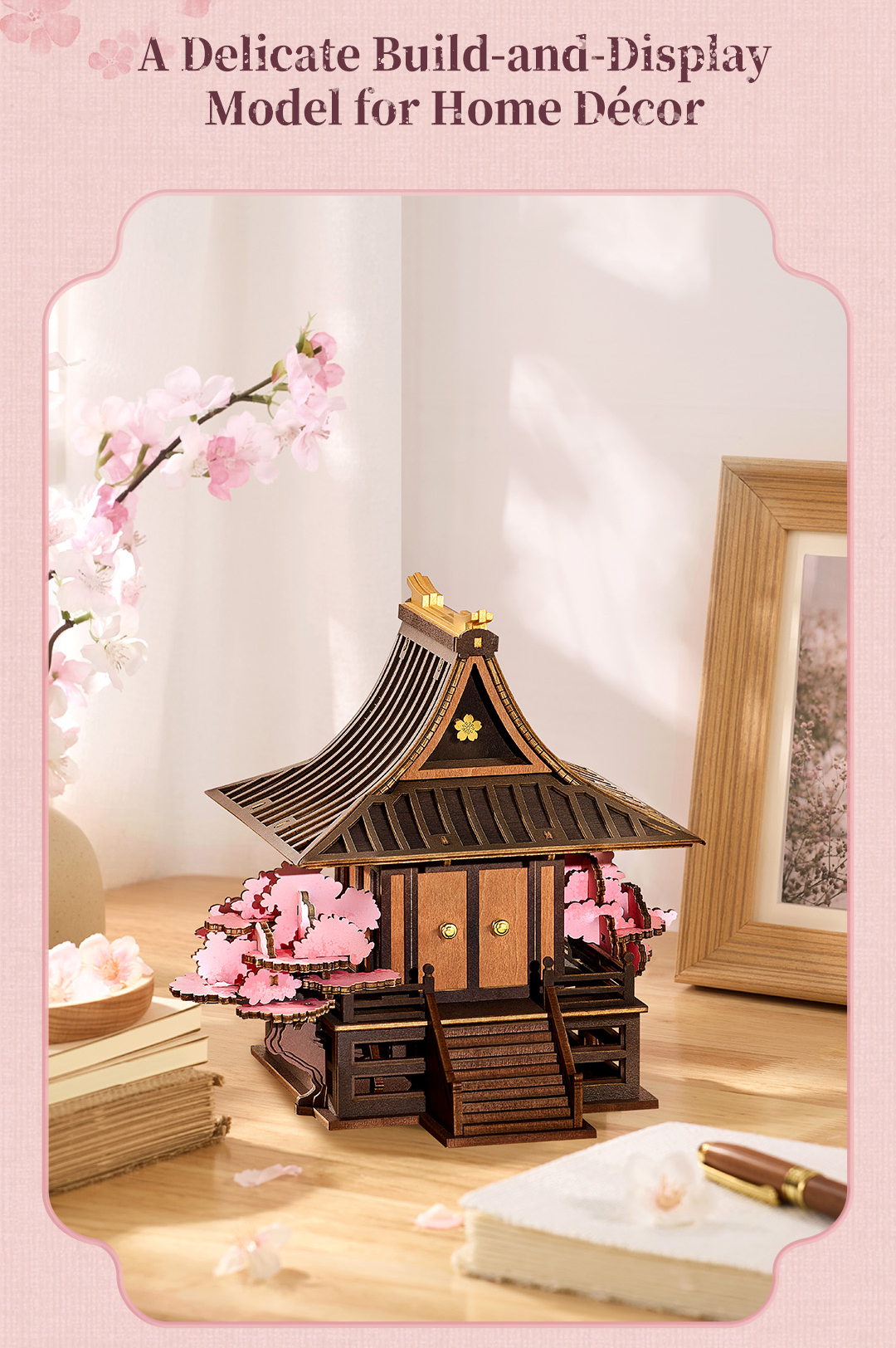 Sakura Retreat TGA09 finished model and product detail panel for SKU TGA09