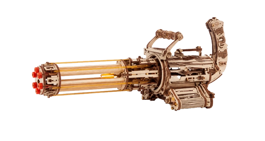 ROKR Rotating-Barrel Machine Gun 3D Wooden Puzzle LQA01