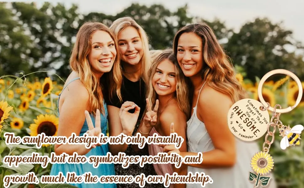 Sunflower Inspirational Keyring