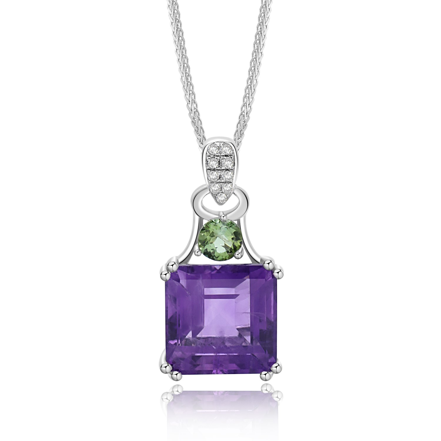 Deals AEZ# Natural Polished Amethyst & Silver Necklace