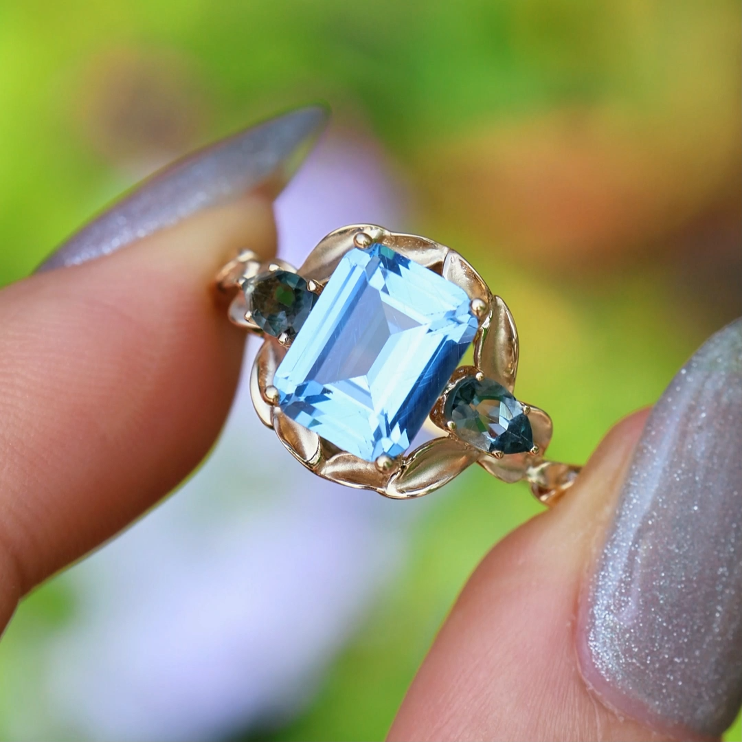 Santa maria aquamarine hummingbird store ring