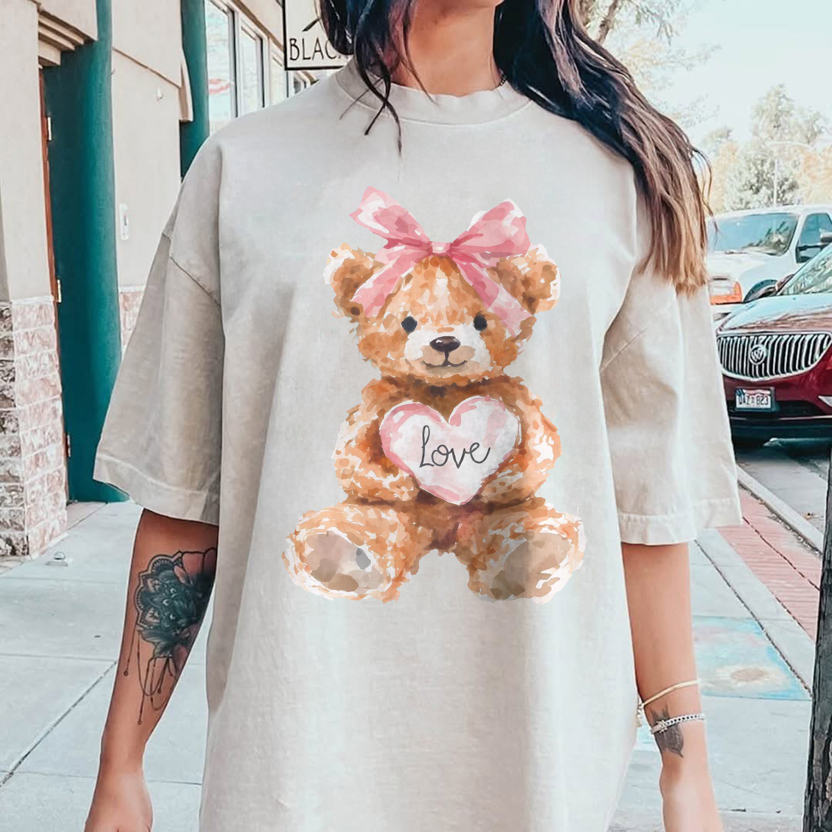 Women's Cartoon Bear Pattern T-shirt