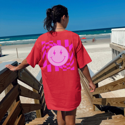 Checkered Smiley Tee
