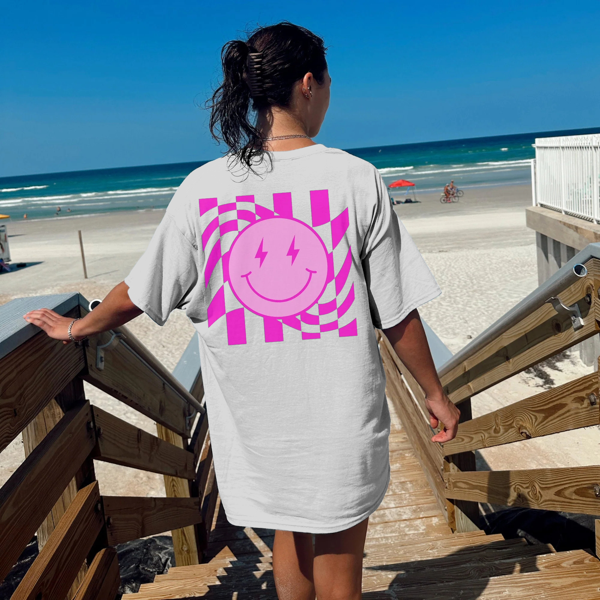 Checkered Smiley Tee