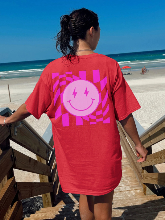 Checkered Smiley Tee