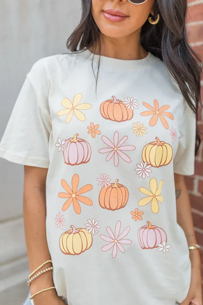 Pumpkin Daisy Oversized Graphic Tee
