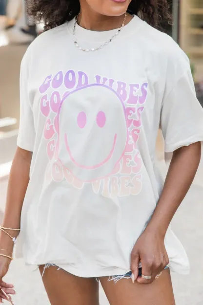 Good Vibes Oversized Graphic Tee