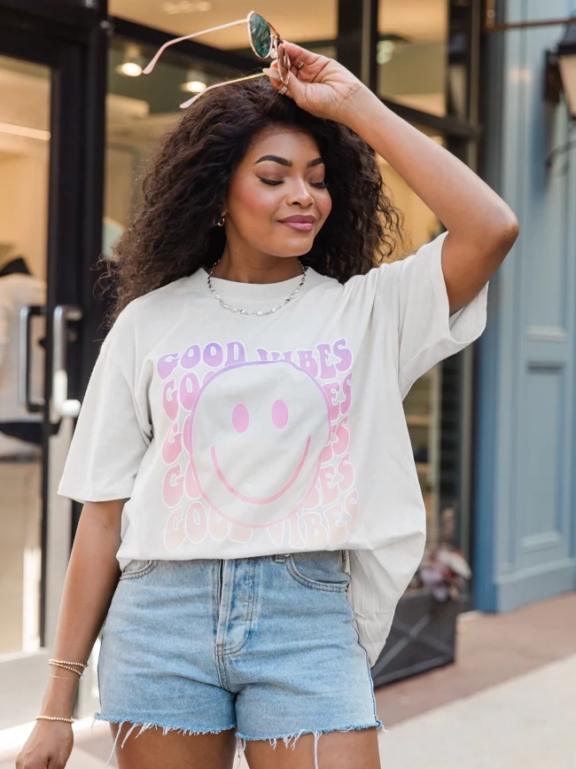 Good Vibes Oversized Graphic Tee