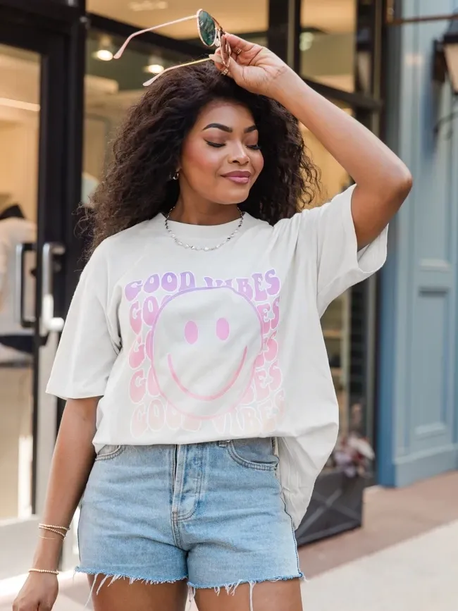 Good Vibes Oversized Graphic Tee