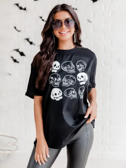 Skulls Oversized Graphic Tee