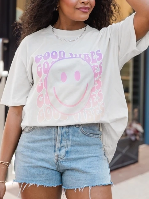 Good Vibes Oversized Graphic Tee