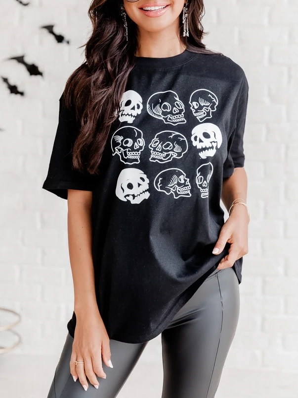 Skulls Oversized Graphic Tee
