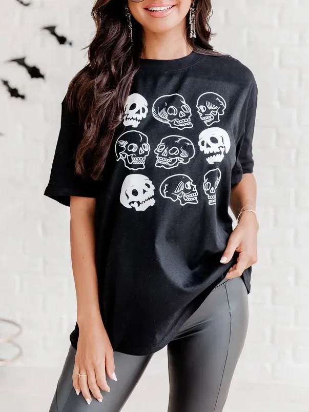 Skulls Oversized Graphic Tee