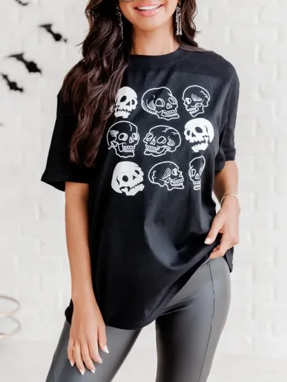 Skulls Oversized Graphic Tee