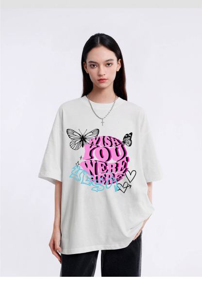 Women's spherical letter printed T-shirt