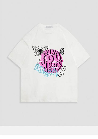 Women's spherical letter printed T-shirt