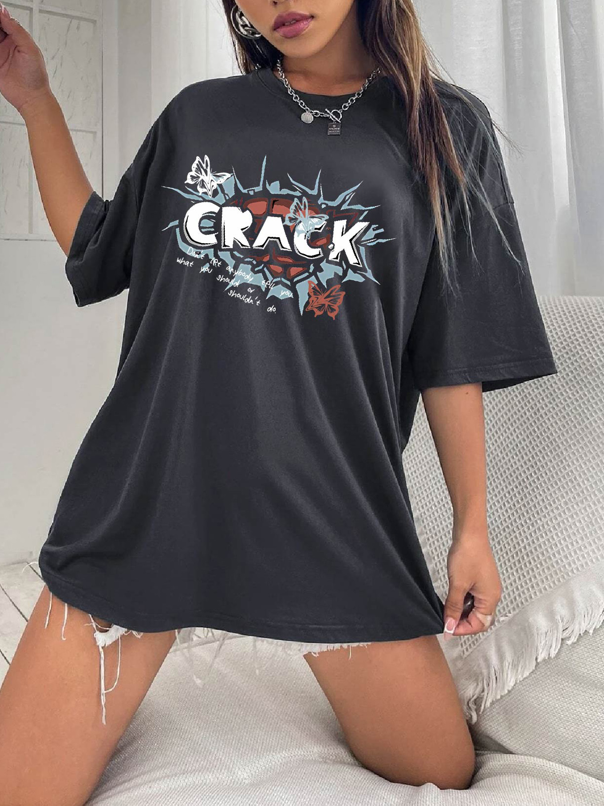 Women's Explosive Letter Printed T-shirt