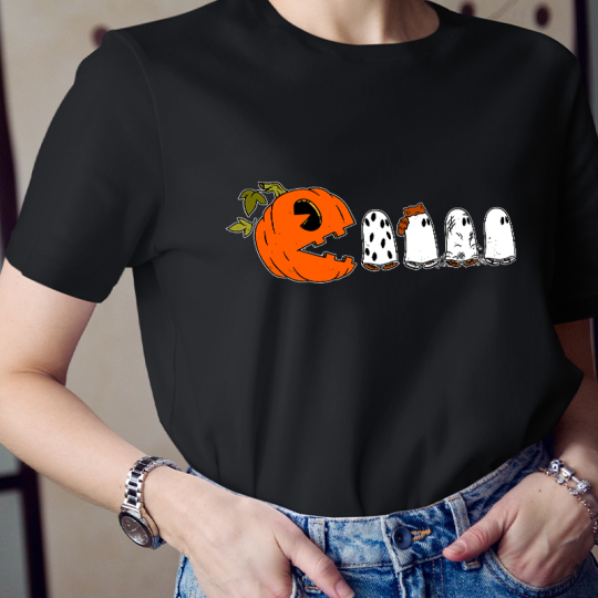 Pumpkin Ghost Pacman T-Shirt