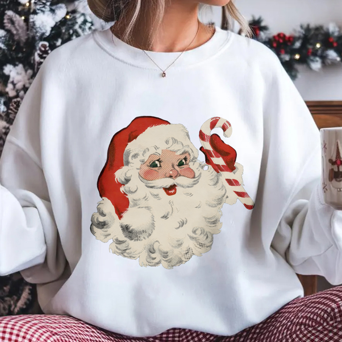 Women's Christmas Printed Round Neck Long Sleeve Sweatshirts
