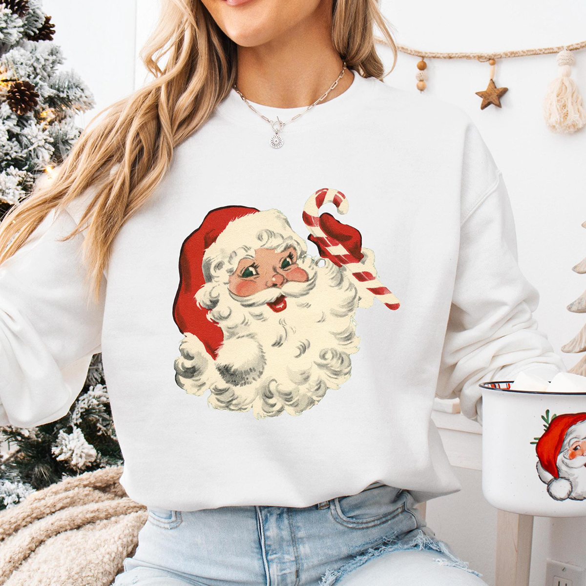 Women's Christmas Printed Round Neck Long Sleeve Sweatshirts