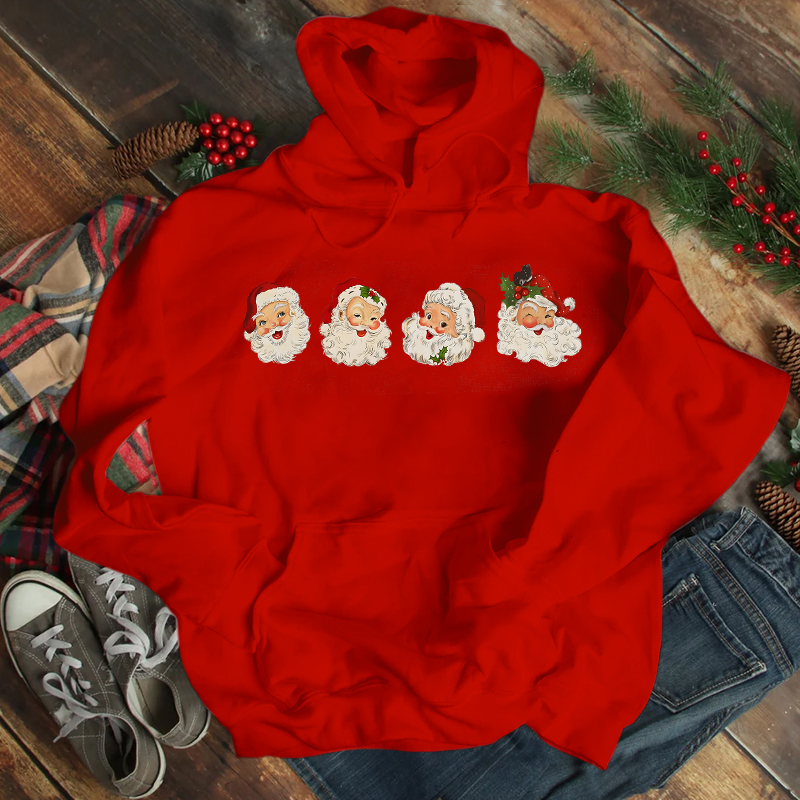  Women'S Clothing Christmas Print Long Sleeved Hoodie