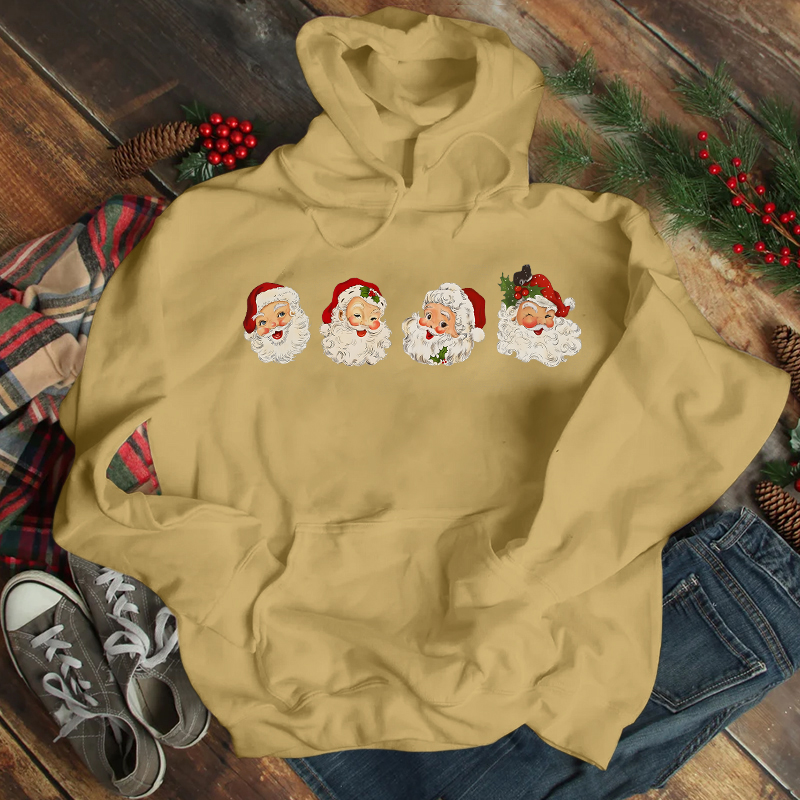  Women'S Clothing Christmas Print Long Sleeved Hoodie