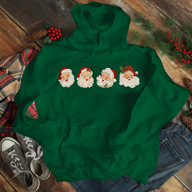  Women'S Clothing Christmas Print Long Sleeved Hoodie