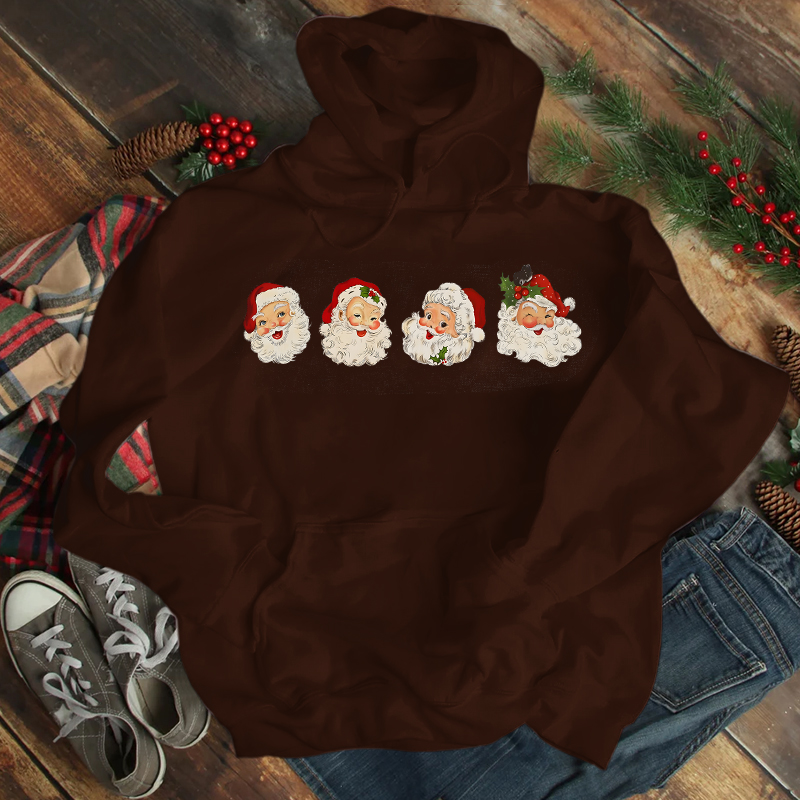  Women'S Clothing Christmas Print Long Sleeved Hoodie