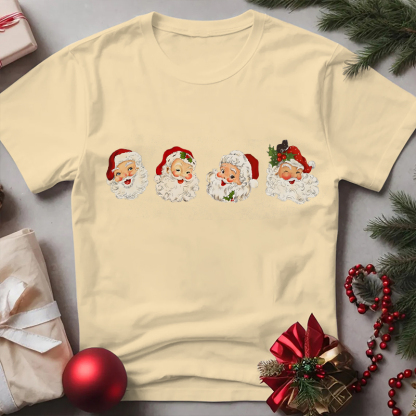 Women's Christmas Round Neck Short Sleeve Printed T-shirt