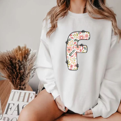 Lettering Print, Casual Sweatshirt, Crew Neck Sweatshirt.