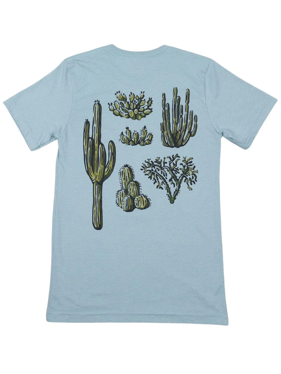 T-Shirt Cactus Pattern Print Round-Neck Short-Sleeved T-Shirt