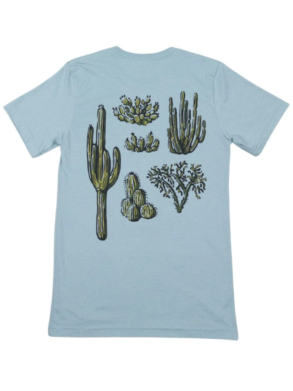 T-Shirt Cactus Pattern Print Round-Neck Short-Sleeved T-Shirt