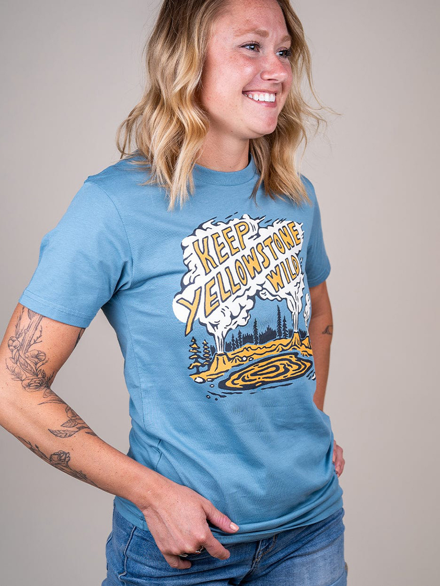 T-Shirt Keep Yellowstone Wild Round-Neck Short-Sleeved T-Shirt