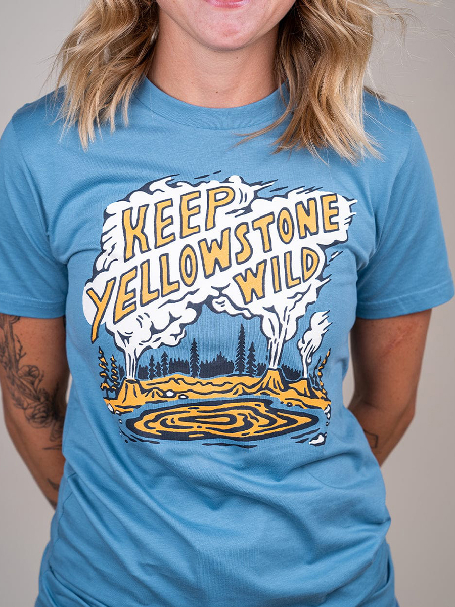 T-Shirt Keep Yellowstone Wild Round-Neck Short-Sleeved T-Shirt